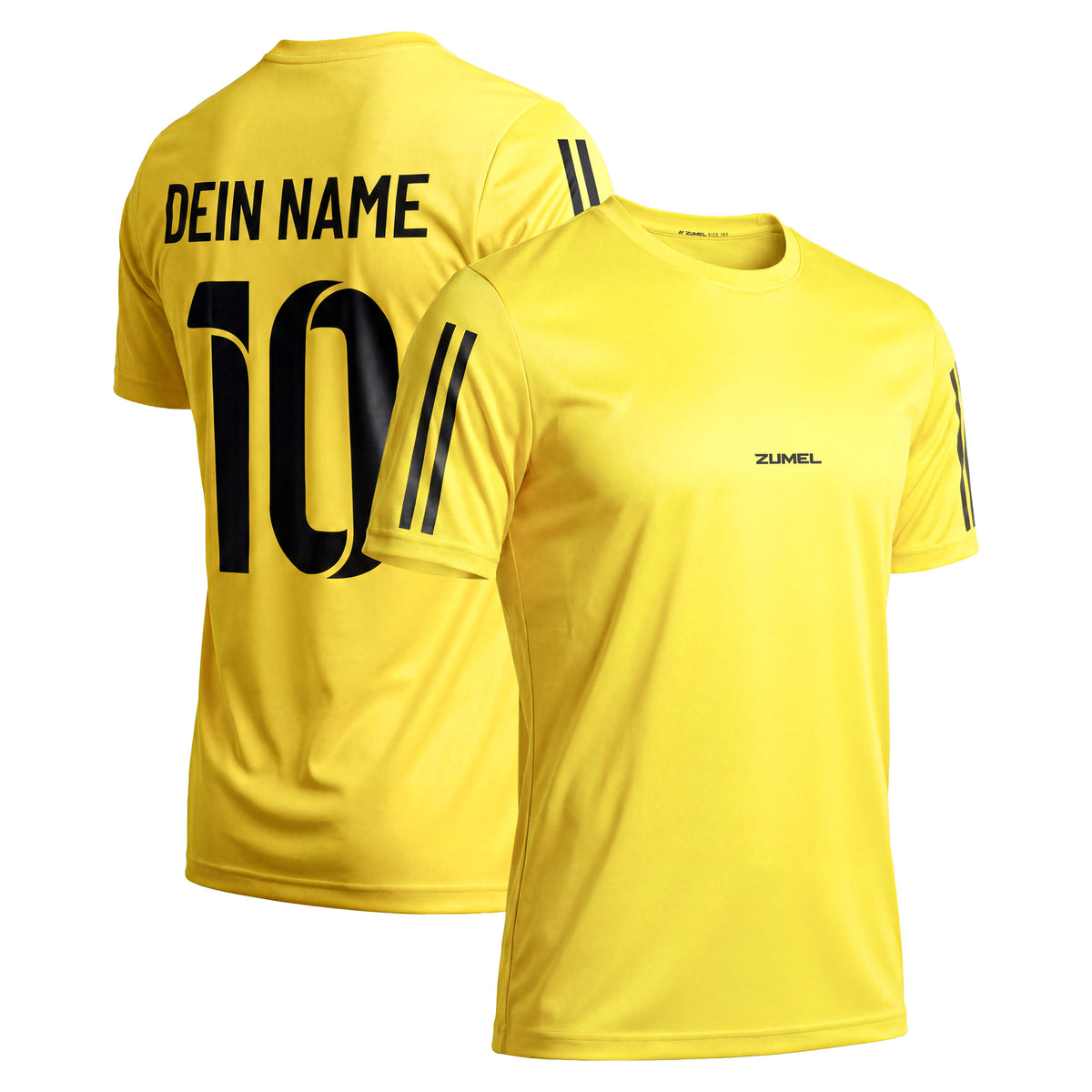 Gelbes Herren Fußballtrikot von Zumel für Vereine und Mannschaften mit individueller Personalisierung.