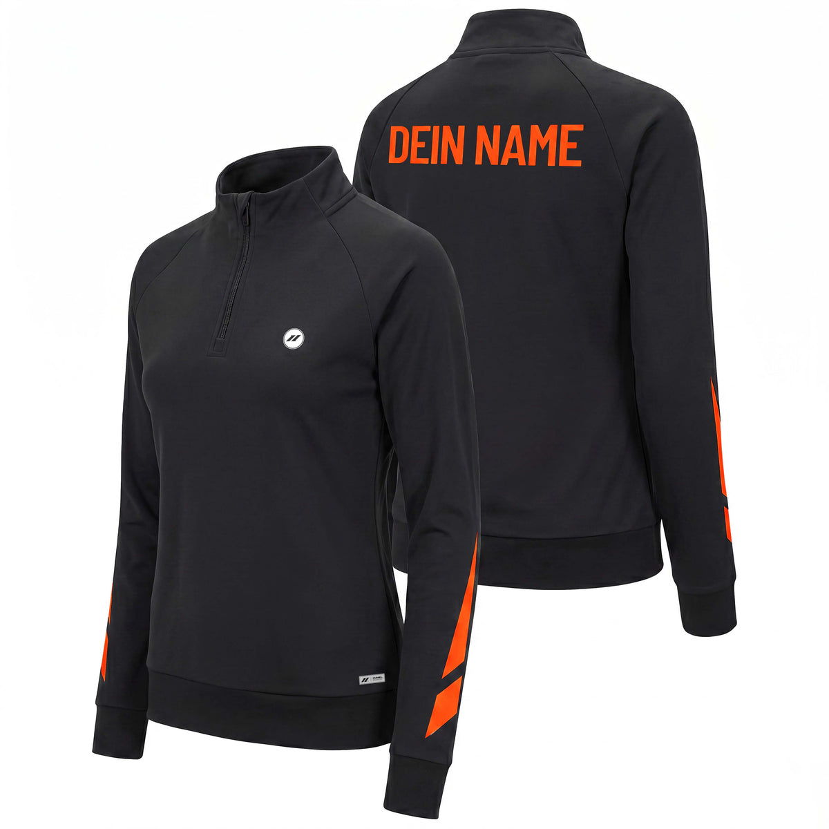 ziptop damen schwarz neonorange