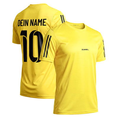 Gelbes Herren Fußballtrikot von Zumel für Vereine und Mannschaften mit individueller Personalisierung.