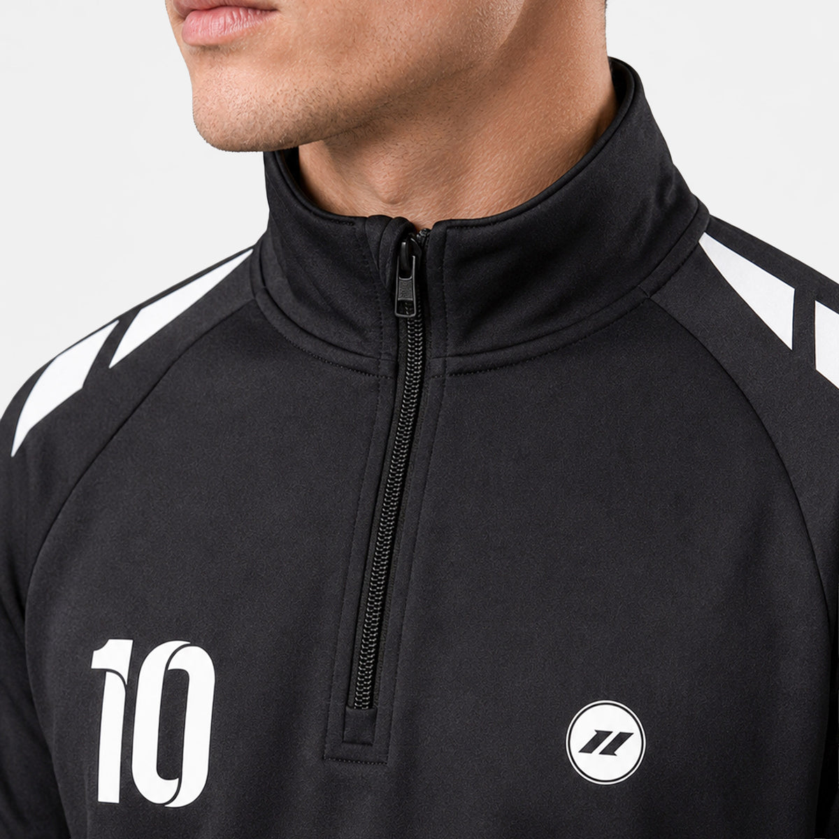 Rückenansicht personalisierter Fußball Ziptop Herren Schwarz ZUMEL