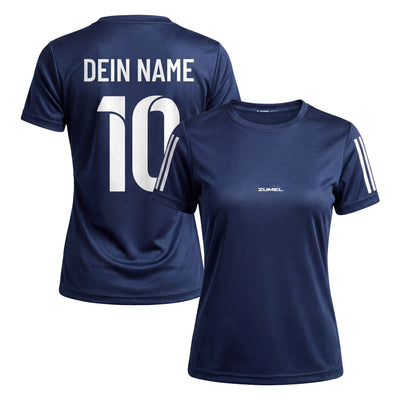 Personalisiertes marineblaues Fußballtrikot für Damen mit individuellem Druck ZUMEL