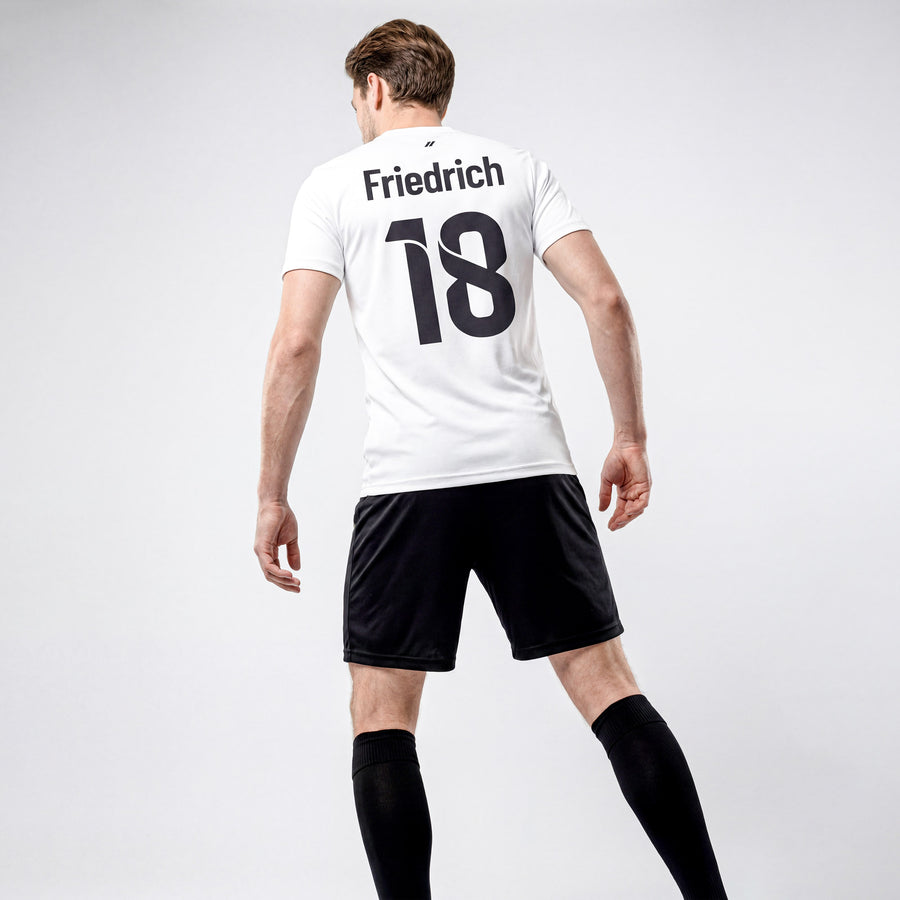Personalisiertes weißes Fußballset für Herren mit individuellem Druck ZUMEL