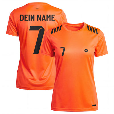 Neonoranges Damen Sporttrikot von Zumel für Fußballmannschaften mit moderner Passform.
