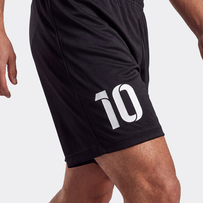 ZUMEL personalisierte schwarze Fußballshorts für Herren mit eigener Nummer